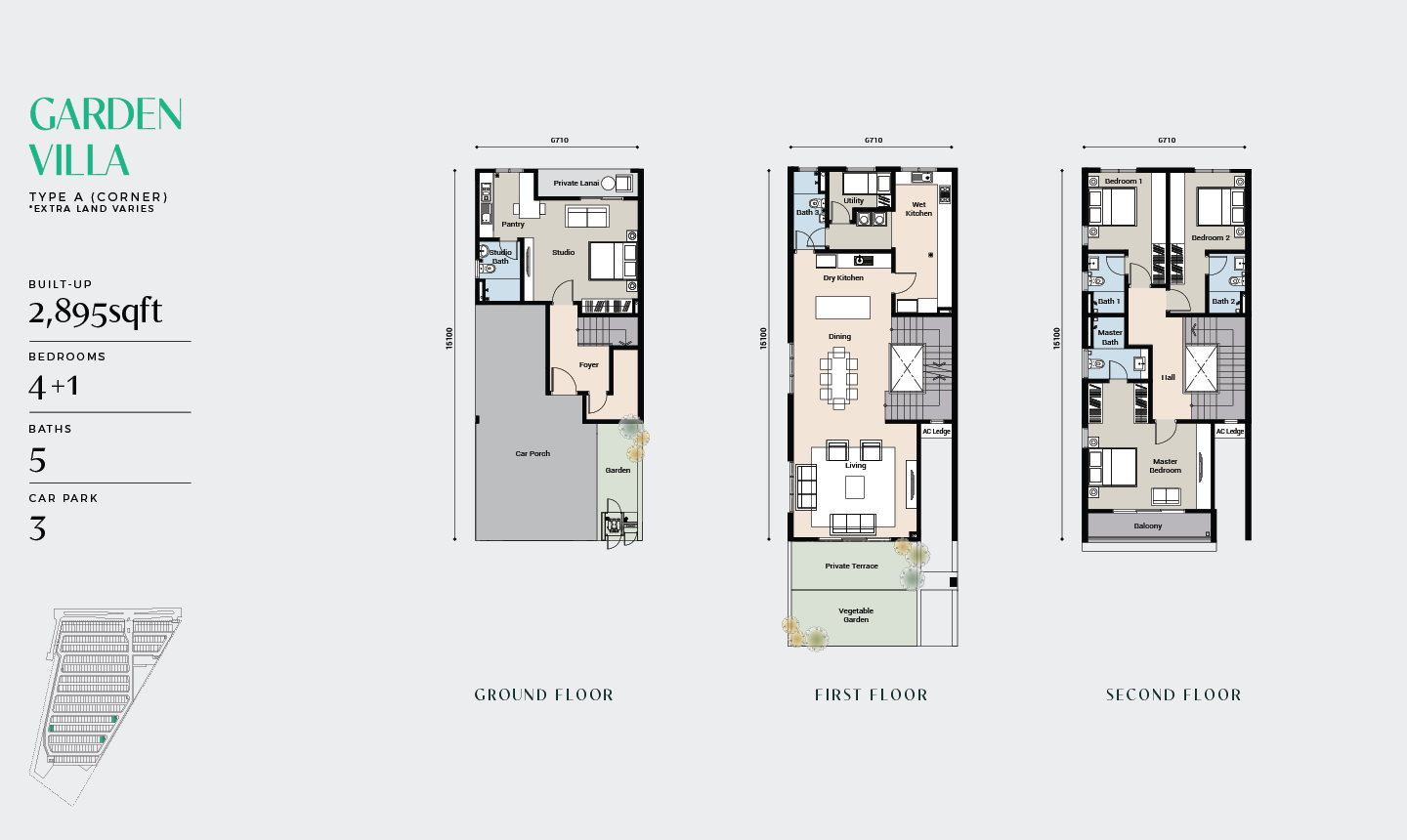 Garden Villa Type A (Corner)