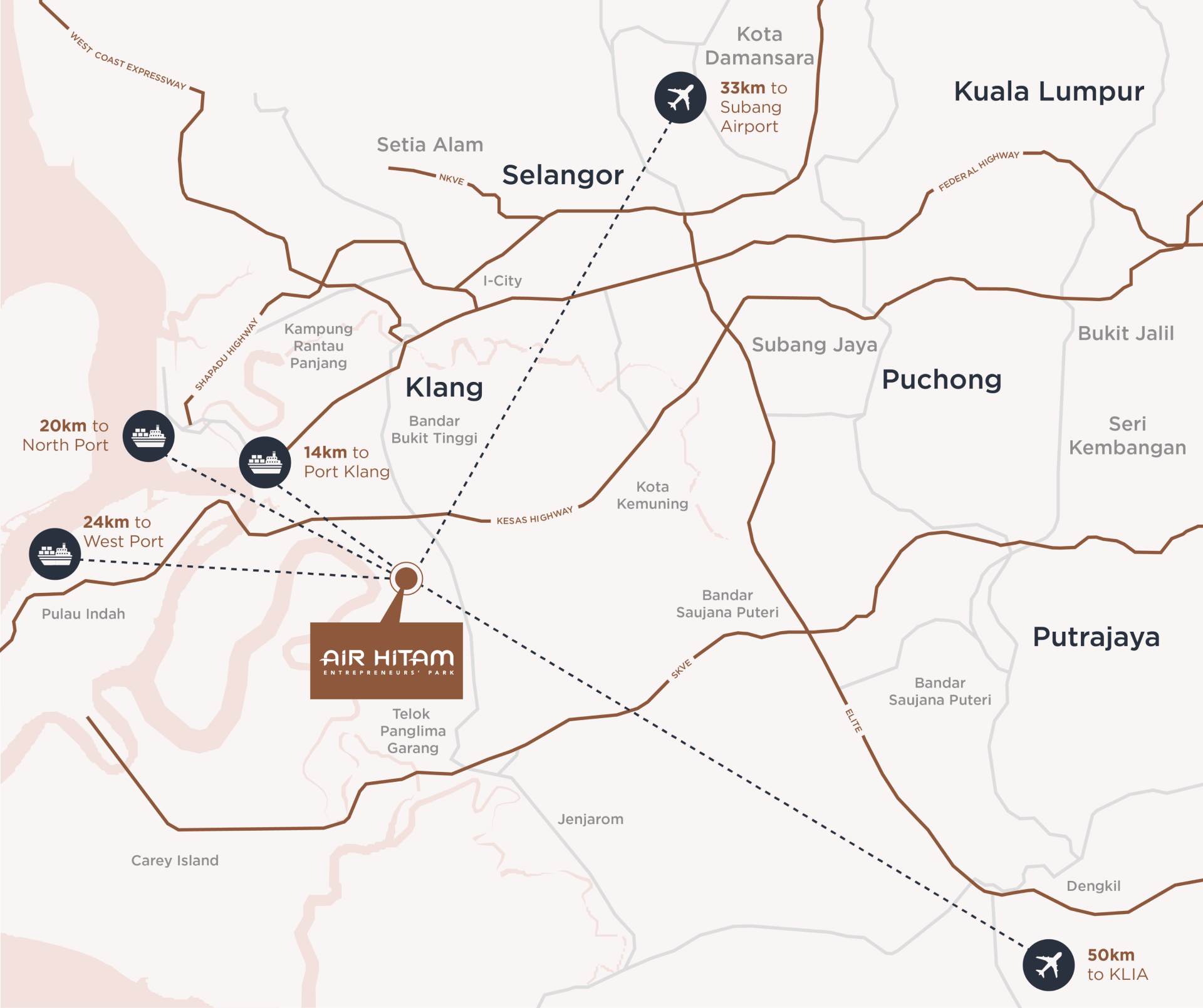 Mitraland Air Hitam Map